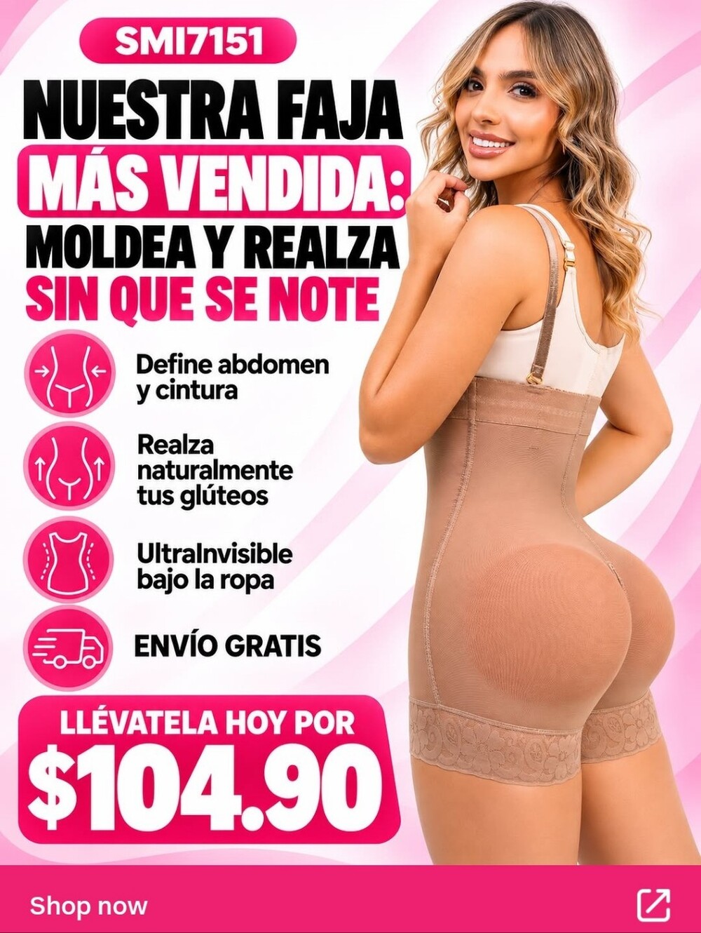 Girdle Faja Stagmi SMI7151 Sexy Hourglass Smaller Waist Wider Hips BBL Shapewear